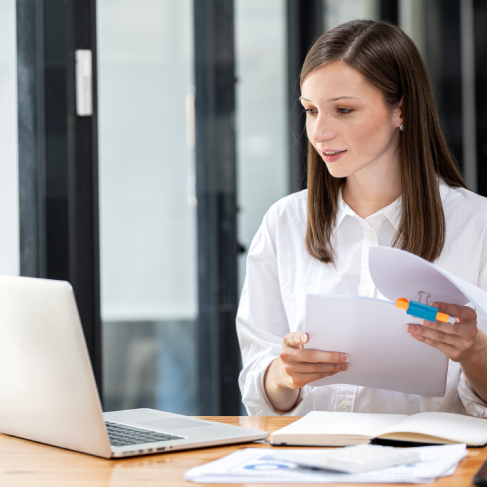 Customer using certified USCIS document translation services in Washington for birth certificates and marriage records.