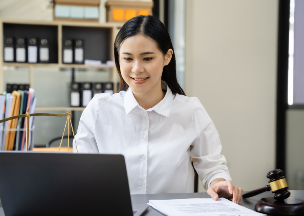 Lawyer using legal document translation services in Washington for government agencies, ensuring accurate translations.