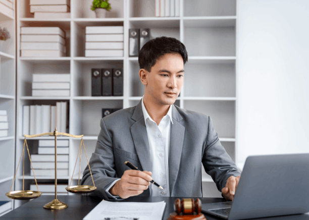 A lawyer reviews a Russian contract draft, using Russian Translation Services in Washington for clear terms.