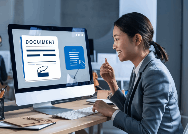 A certified translator prepares immigration forms with Vietnamese Translation Services in Washington for a USCIS filing.